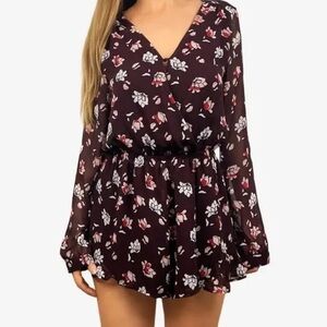ASTR x Revolve Brown Floral Romper (S)